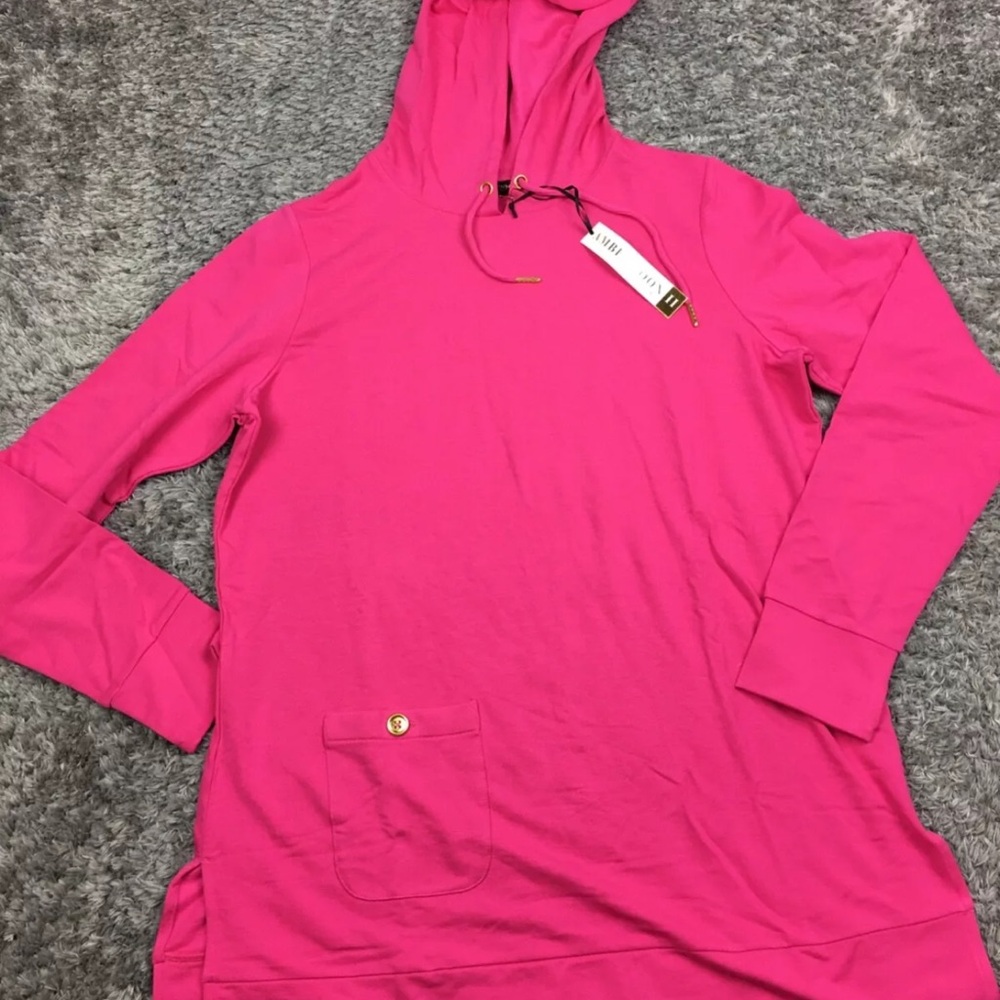 NWT AmberNoon II by Dr. Erum Ilyas SunCozy Hooded Tunic Womens Medium Pink - Picture 2 of 11